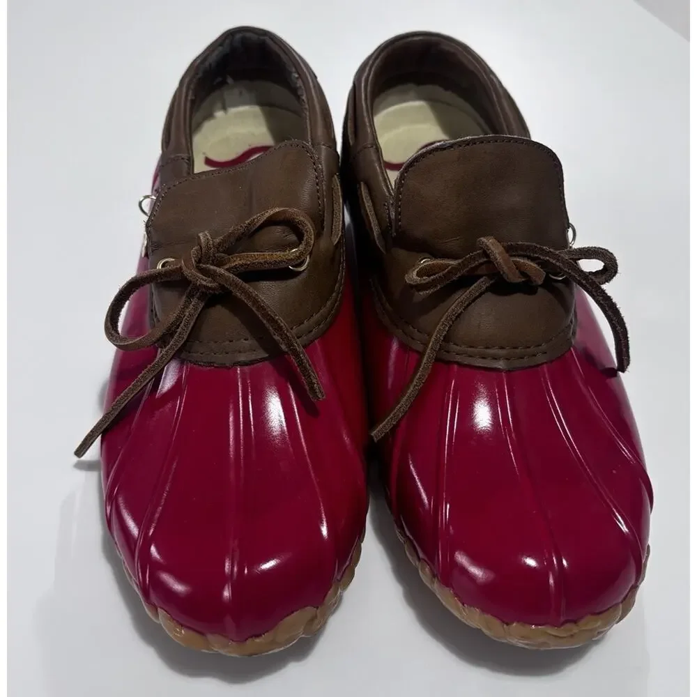 Vtg Sporto Originals Duck Shoes Women's Sz 7 Red Low-Top Boat Shoes Aroostic